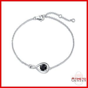 925 Sterling Silver Infinity Birthstone Bracelet Adjustable Lobster Claw Clasp